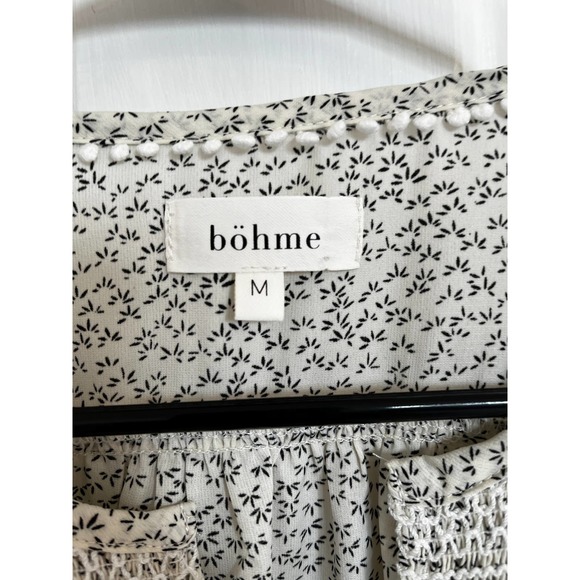 Bohme Peasant HIppie Boho Floral Blouse size M 3/4 Length Sleeves Adorable - Picture 2 of 9
